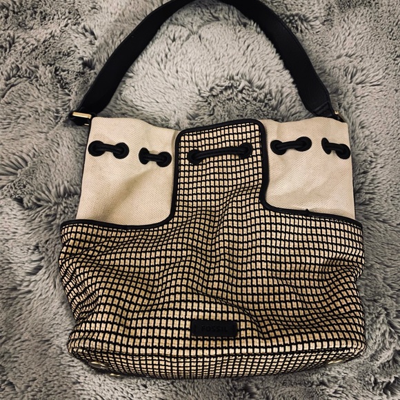 fossil rattan bag with matching wallet - Picture 3 of 6